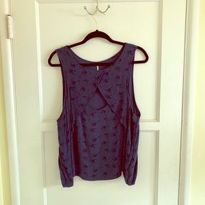 FREE PEOPLE Blue Blouse with Pattern